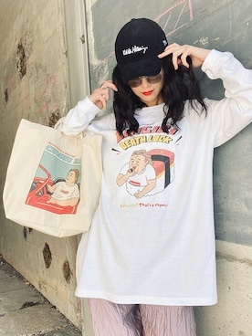 「Keith Haring（キース・ヘリング）のアイテム（キャップ）」を使った、IMOKOさん（レディース・170cm）の秋コーディネート