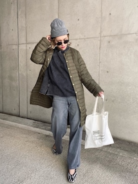 「Keith Haring（キース・ヘリング）のアイテム（帽子）」を使った、IMOKOさん（レディース・170cm）の冬コーディネート