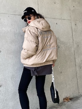 「Keith Haring（キース・ヘリング）のアイテム（キャップ）」を使った、IMOKOさん（レディース・170cm）の冬コーディネート