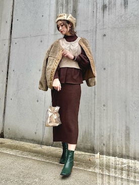 「ウィッグ」｜「アイテム（ブルゾン）」を使った、IMOKOさん（レディース・170cm）の秋コーディネート