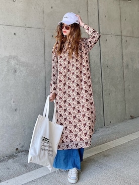 「Keith Haring（キース・ヘリング）のアイテム（キャップ）」を使った、IMOKOさん（レディース・170cm）の冬コーディネート