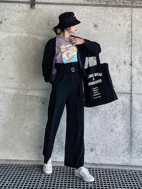 「Happy John（ハッピージョン）のアイテム（ブルゾン）」を使った、IMOKOさん（レディース・170cm）の冬コーディネート