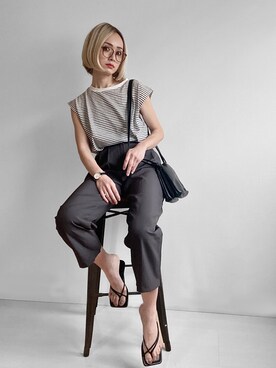 「マリン」｜「アイテム（アナログ腕時計）」を使った、IMOKOさん（レディース・170cm）の春コーディネート