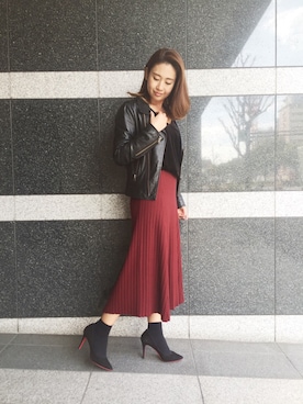 「ニットアップ」｜miyaさん（レディース・155cm）の冬コーディネート