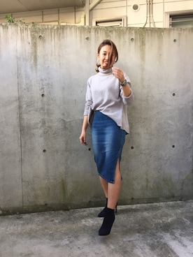 「M.deux（エムドゥ）のアイテム（アクセサリー）」を使った、miyaさん（レディース・155cm）の冬コーディネート