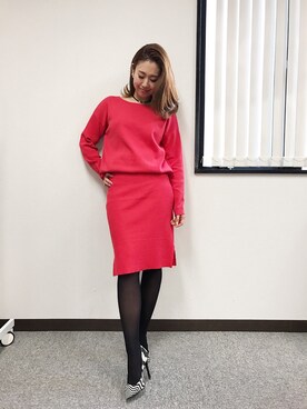 「M.deux」｜「アイテム（ワンピース/ドレス）」を使った、miyaさん（レディース・155cm）の冬コーディネート