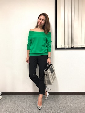 「M.deux（エムドゥ）のアイテム（トートバッグ）」を使った、miyaさん（レディース・155cm）の冬コーディネート