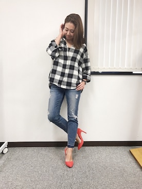 「アイテム（ピアス（両耳用））」を使った、miyaさん（レディース・155cm・30代）の冬コーディネート