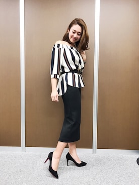 「オフショルダー」｜miyaさん（レディース・155cm・30代）の冬コーディネート