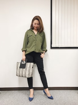 「M.deux（エムドゥ）のアイテム（シューズ）」を使った、miyaさん（レディース・155cm）の冬コーディネート