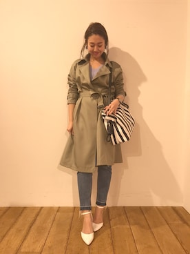 「M.deux（エムドゥ）のアイテム（ショルダーバッグ）」を使った、miyaさん（レディース・155cm）の春コーディネート