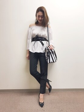 「M.deux（エムドゥ）のアイテム（ショルダーバッグ）」を使った、miyaさん（レディース・155cm）の春コーディネート