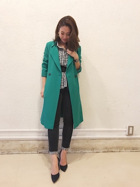 「サッシュベルト」｜「アイテム（トレンチコート）」を使った、miyaさん（レディース・155cm）の春コーディネート