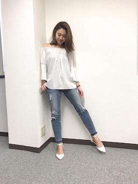 「オフショルダー」｜miyaさん（レディース・155cm・30代）の春コーディネート