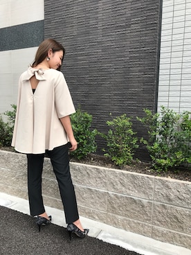 「黒パンツ」｜miyaさん（レディース・155cm）の夏コーディネート