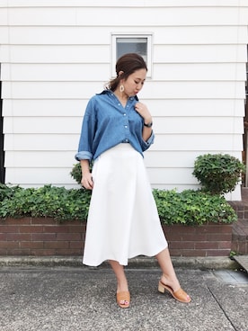 「M.deux（エムドゥ）のアイテム」を使った、miyaさん（レディース・155cm）の夏コーディネート