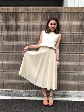 「M.deux」｜「アイテム（シューズ）」を使った、miyaさん（レディース・155cm）の夏コーディネート