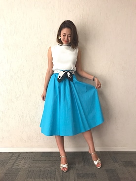 「M.deux（エムドゥ）のアイテム（シューズ）」を使った、miyaさん（レディース・155cm）の夏コーディネート