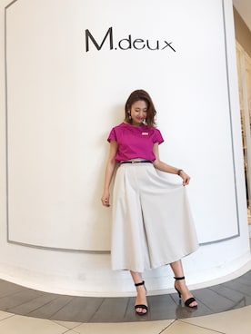 「M.deux（エムドゥ）のアイテム」を使った、miyaさん（レディース・155cm）の夏コーディネート