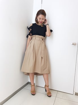 「M.deux（エムドゥ）のアイテム（トップス）」を使った、miyaさん（レディース・155cm）の夏コーディネート
