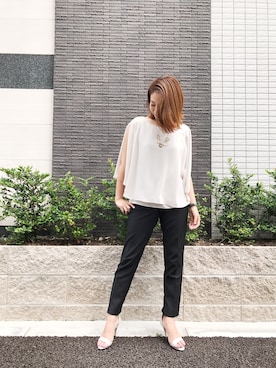 「M.deux（エムドゥ）のアイテム（シューズ）」を使った、miyaさん（レディース・155cm）の夏コーディネート