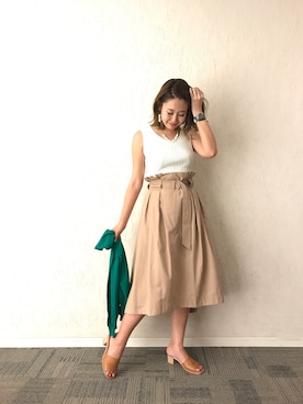 「M.deux（エムドゥ）のアイテム（トップス）」を使った、miyaさん（レディース・155cm）の夏コーディネート