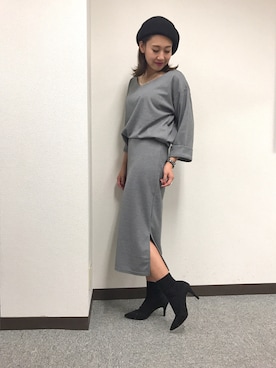 「M.deux（エムドゥ）のアイテム（帽子）」を使った、miyaさん（レディース・155cm）の秋コーディネート