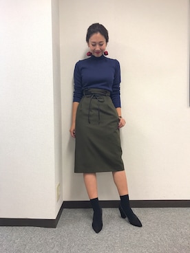 「M.deux」｜「アイテム（シューズ）」を使った、miyaさん（レディース・155cm）の秋コーディネート
