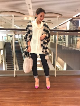 「M.deux（エムドゥ）のアイテム（デニムパンツ）」を使った、miyaさん（レディース・155cm）の冬コーディネート