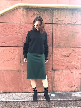 「M.deux」｜「アイテム（シューズ）」を使った、miyaさん（レディース・155cm）の冬コーディネート