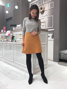 「M.deux」｜「アイテム（シューズ）」を使った、miyaさん（レディース・155cm）の冬コーディネート