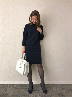 「M.deux（エムドゥ）のアイテム（ワンピース）」を使った、miyaさん（レディース・155cm）の冬コーディネート