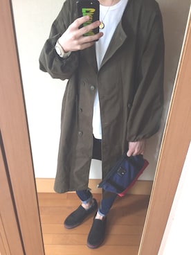 「アイテム（ステンカラーコート）」を使った、K.taikiさん（メンズ・172cm）の春コーディネート