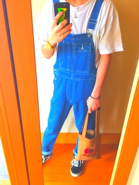 「Right-on（ライトオン）のアイテム（オールインワン・サロペット）」を使った、K.taikiさん（メンズ・172cm）の春コーディネート