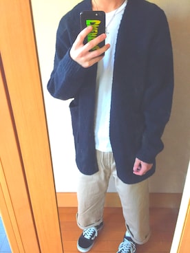 「Right-on（ライトオン）のアイテム（カーディガン/ボレロ）」を使った、K.taikiさん（メンズ・172cm）の春コーディネート