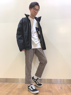 「Right-on（ライトオン）のアイテム（スラックス）」を使った、K.taikiさん（メンズ・172cm）の冬コーディネート