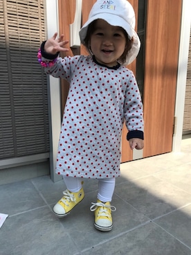 「1歳5ヶ月」｜「アイテム（ワンピース/ドレス）」を使った、S♡Cさん（キッズ・90cm）の春コーディネート