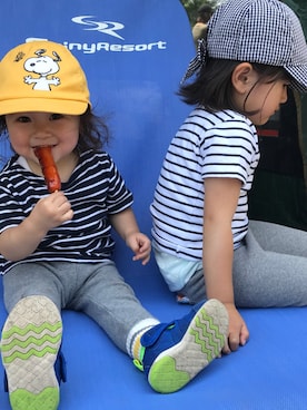 「1歳6ヶ月」｜「アイテム（キャップ）」を使った、S♡Cさん（キッズ・100cm）の夏コーディネート