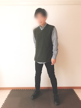 「Dr. Martens（ドクターマーチン）のDr.Martens / ドクターマーチン 1461 3EYE GIBSON SHOE 3ホール ギブソン シューズ ブーツ（ブーツ）」を使った、EI goodさん（メンズ・164cm）の秋コーディネート