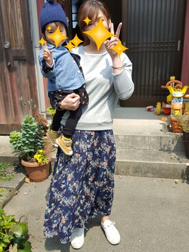 「NOISE MAKER（ノイズメーカー）のアイテム（スウェット）」を使った、田中繁樹さん（メンズ・167cm）の春コーディネート