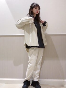 「白コーデ」｜miさん（レディース・160cm）の秋コーディネート