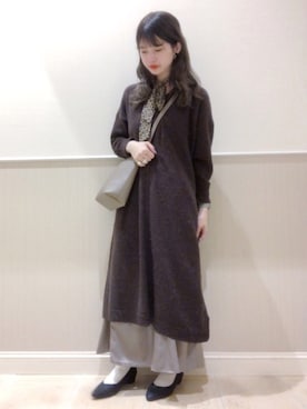 「ニットワンピ」｜miさん（レディース・160cm）の秋コーディネート
