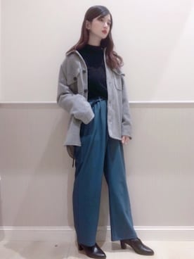 「シャギー」｜「アイテム（ブーティ）」を使った、miさん（レディース・160cm）の冬コーディネート