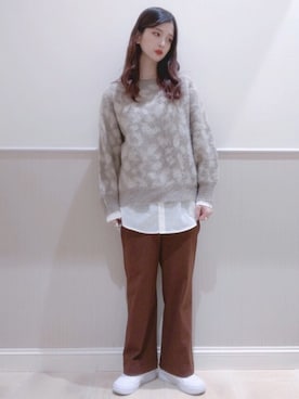 「レプシィム(LEPSIM)」｜「アイテム（チノパンツ）」を使った、miさん（レディース・160cm）の冬コーディネート