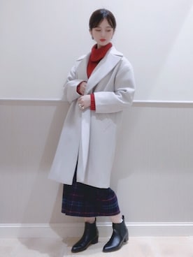 「レプシィム(LEPSIM)」｜「アイテム（チェスターコート）」を使った、miさん（レディース・160cm）の冬コーディネート