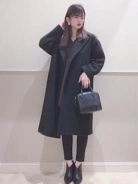 「スキニー」｜「アイテム（ブーティ）」を使った、miさん（レディース・160cm）の秋コーディネート