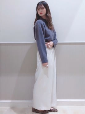 「パープルニット」｜miさん（レディース・160cm）の冬コーディネート