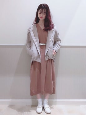 「ニットワンピ」｜miさん（レディース・160cm）の冬コーディネート