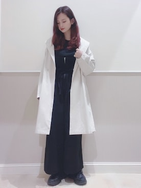 「春コート」｜「アイテム（オールインワン・サロペット）」を使った、miさん（レディース・160cm）の冬コーディネート