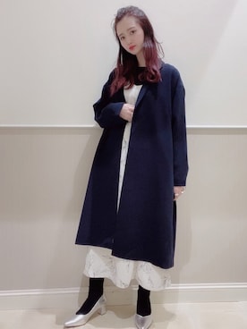 「シルバーシューズ」｜「アイテム（その他アウター）」を使った、miさん（レディース・160cm）の冬コーディネート